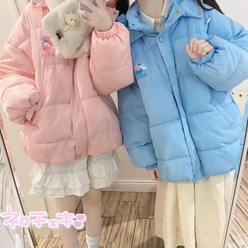 

Kawaii Sanriod аниме серия Cinnamoroll Mymelody хлопковая стеганая куртка пальто утепленная Милая Студенческая одежда хлеб подарок для маленьких девочек