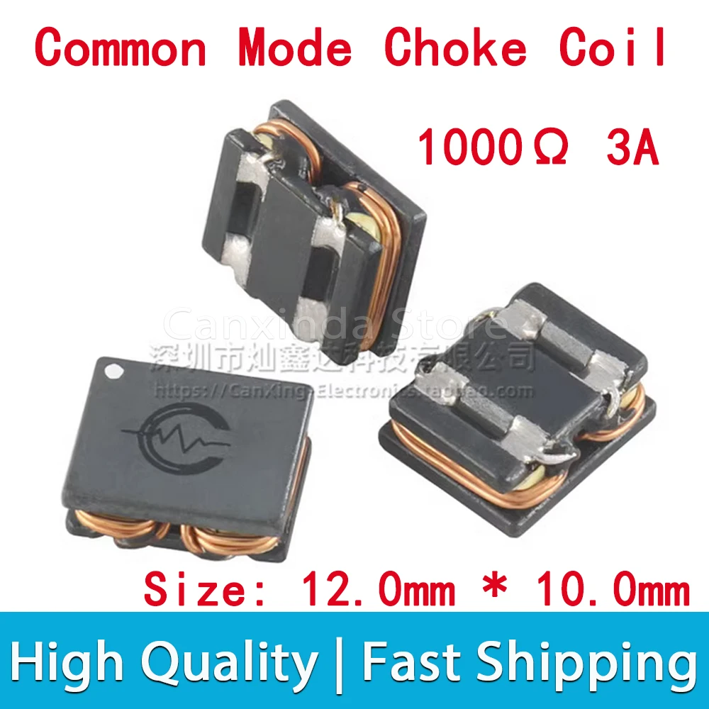 

2/5/10pcs SMD Surface Mount Common Mode Choke Coils 1000 ohm 1000Ω impedance 3A Signal Line EMI Countermeasures Filter