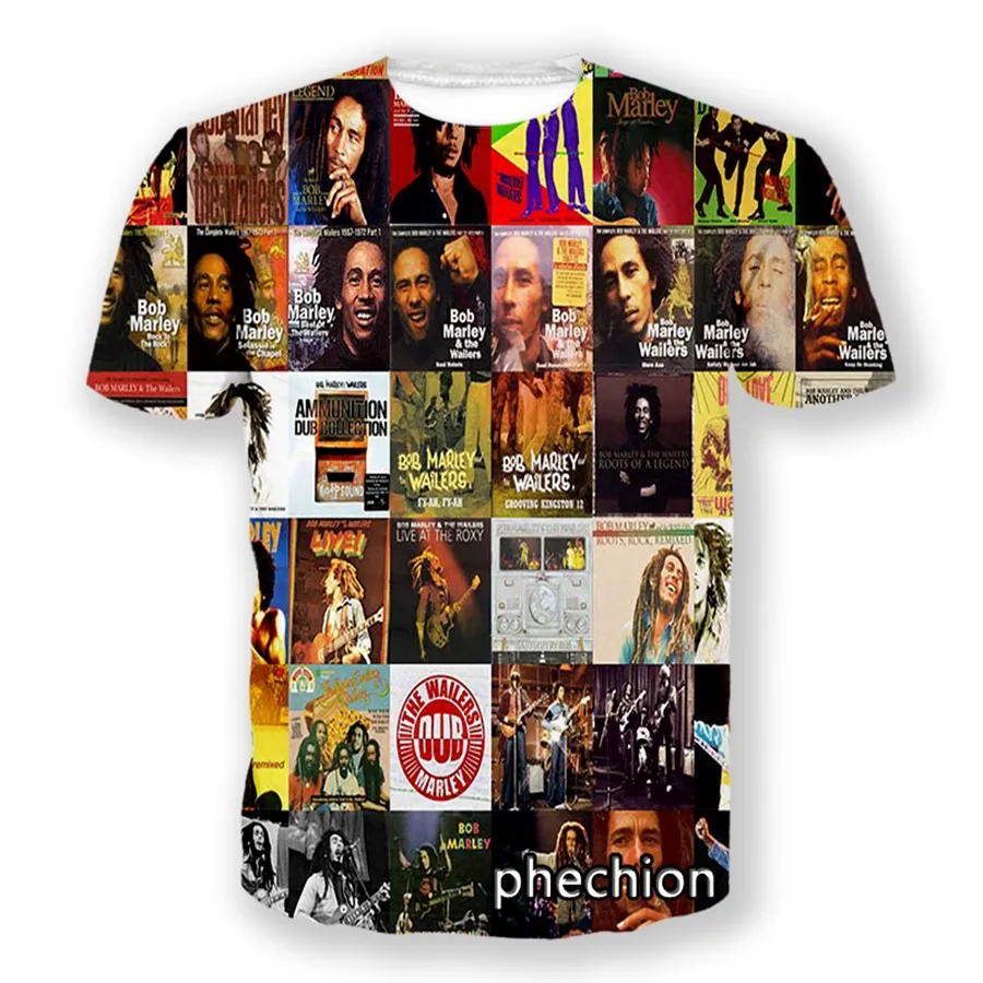 Phechion Bob Marley 3D baskı erkek T gömlek Hip Hop kadın Tshirt Unisex giyim üstleri tedarikçiler için üstleri aşağı Shipper A31