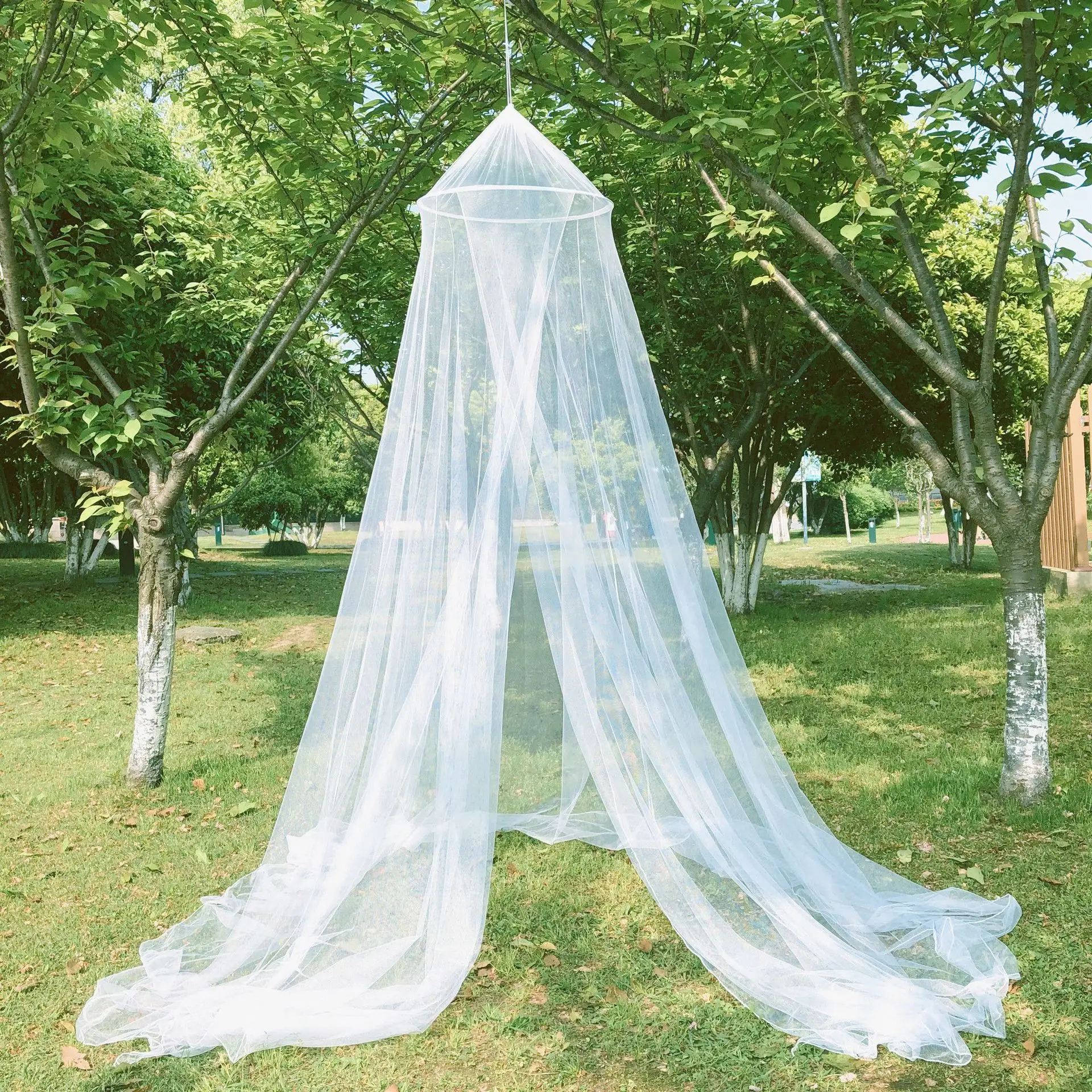 

4 Colors Summer Elgant Hung Dome Mosquito Net For Double Bed Summer Polyester Mesh Fabric Home bedroom Baby Adults Hanging Decor