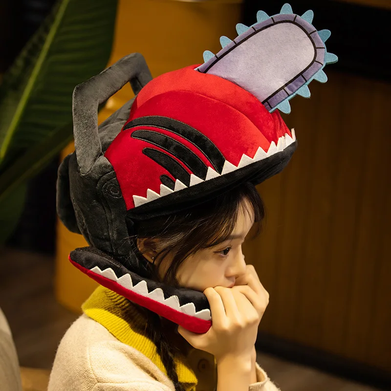 

Anime Kawaii Chainsaw Man Pochita Cosplay Headgear Helmet Doll Toy Hat Halloween Masquerade Party Carnival Props Xmas Gifts