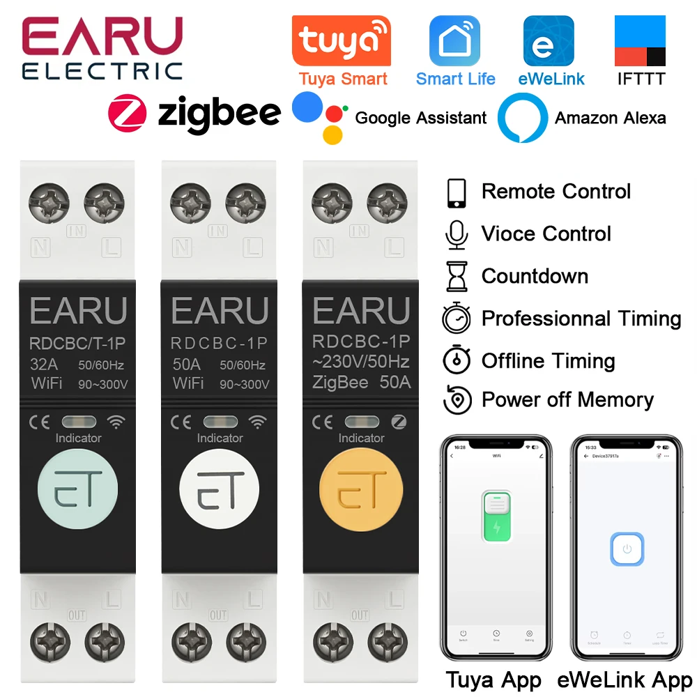 

Умный выключатель EARUELECTRIC 1P+N