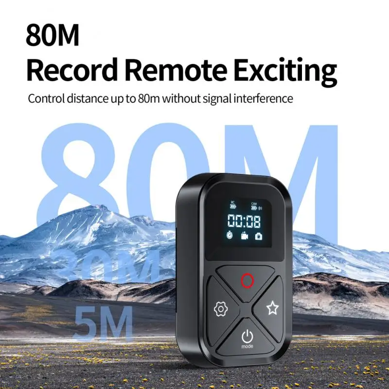 TELESIN 80 м Bluetooth пульт дистанционного управления для GoPro Hero 10 9 8 с ЖК-дисплеем горячая
