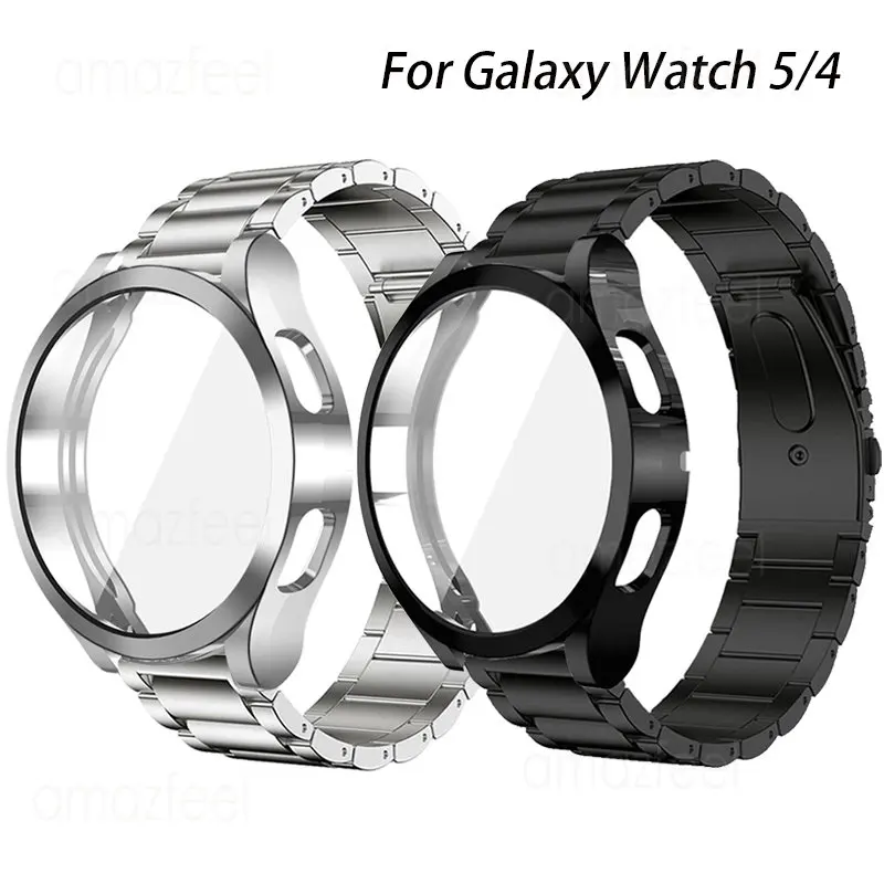 

Strap + TPU case For Samsung Galaxy Watch 5 4 44mm 40mm Active 2 Bracelet Cover Galaxy Watch 4 Classic 46mm 42mm Metal Band