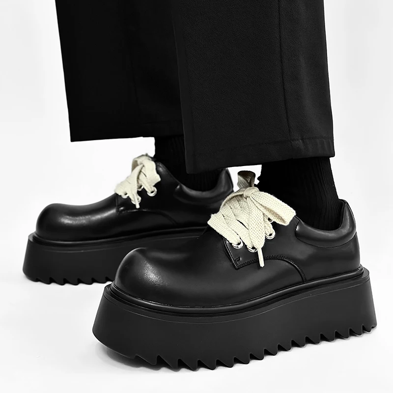 Sprig оригинальный дизайн высокое качество черные кожаные туфли в стиле панк