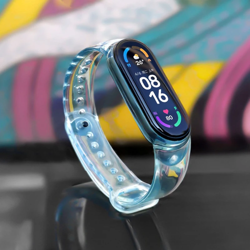 

Transparent Bracelet for xiaomi Mi Band 6 5 4 strap NFC watchband replacement wristband smartwatch correa miband 3/4/5/6 7 8