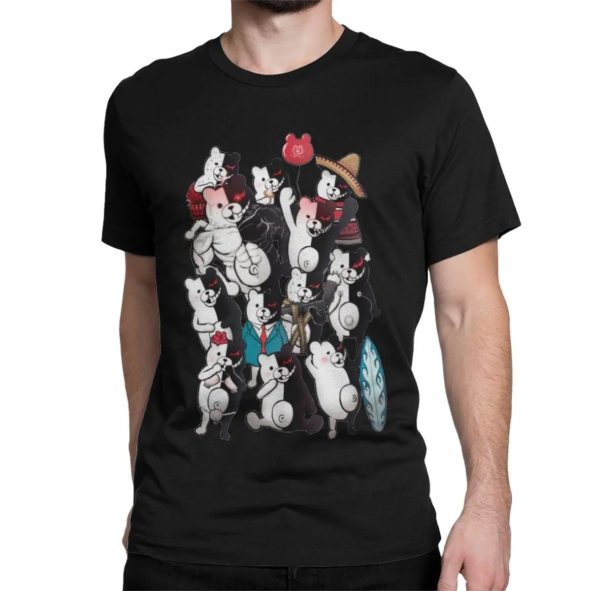 

Men's Monokuma Danganronpa T Shirt Anime Manga Cotton Clothes Fashion Short Sleeve Crewneck Tee Shirt Summer T-Shirts