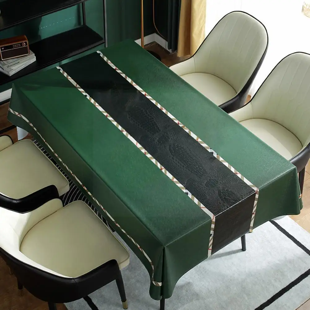 

Track On The Table Waterproof Rectangular Pvc Tablecloth Kitchen Home Party Eco Decoration D2Q7