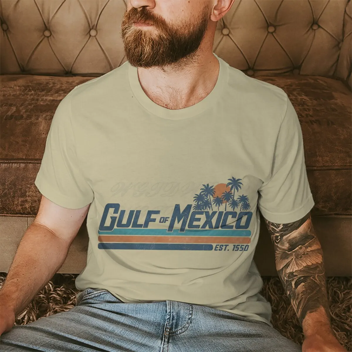 Футболка в стиле ретро Gulf of Mexico, футболка с коротким рукавом ...