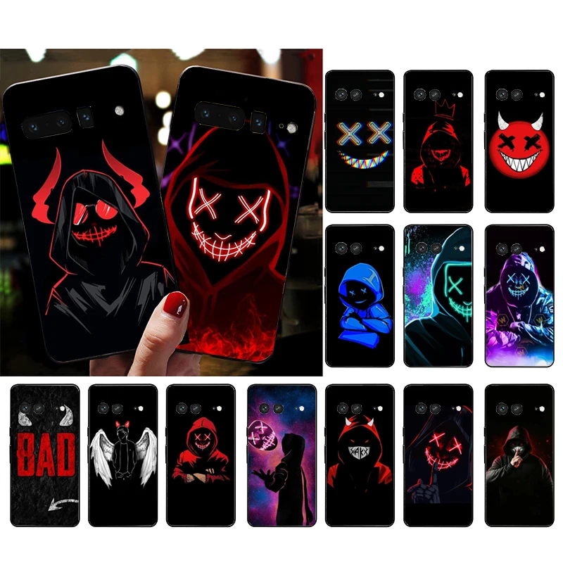 

Devil Bad Boy Mask Guy Phone Case for Google Pixel 7 Pro 7 6A 6 Pro 5A 4A 3A Pixel 4 XL Pixel 5 6 4 3 XL 3A XL 2 XL Funda