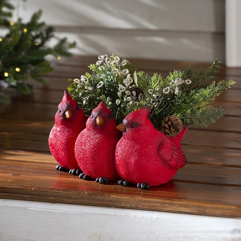 

3PCS chickens Flower Pots Home Garden Balcony Decoration Ornaments Three Birds Succulent Resin Crafts Home Decoration Accessorie