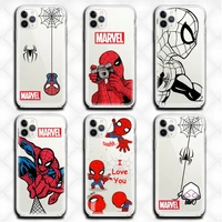 marvel spider man spiderman phone case clear for iphone 13 12 11 pro max mini xs 8 7 plus x se 2020 xr cover