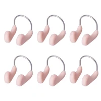 6pcs waterproof swimming nose clip anti choking professional swimming wire nose clip underwater nose protection fleshcolor
