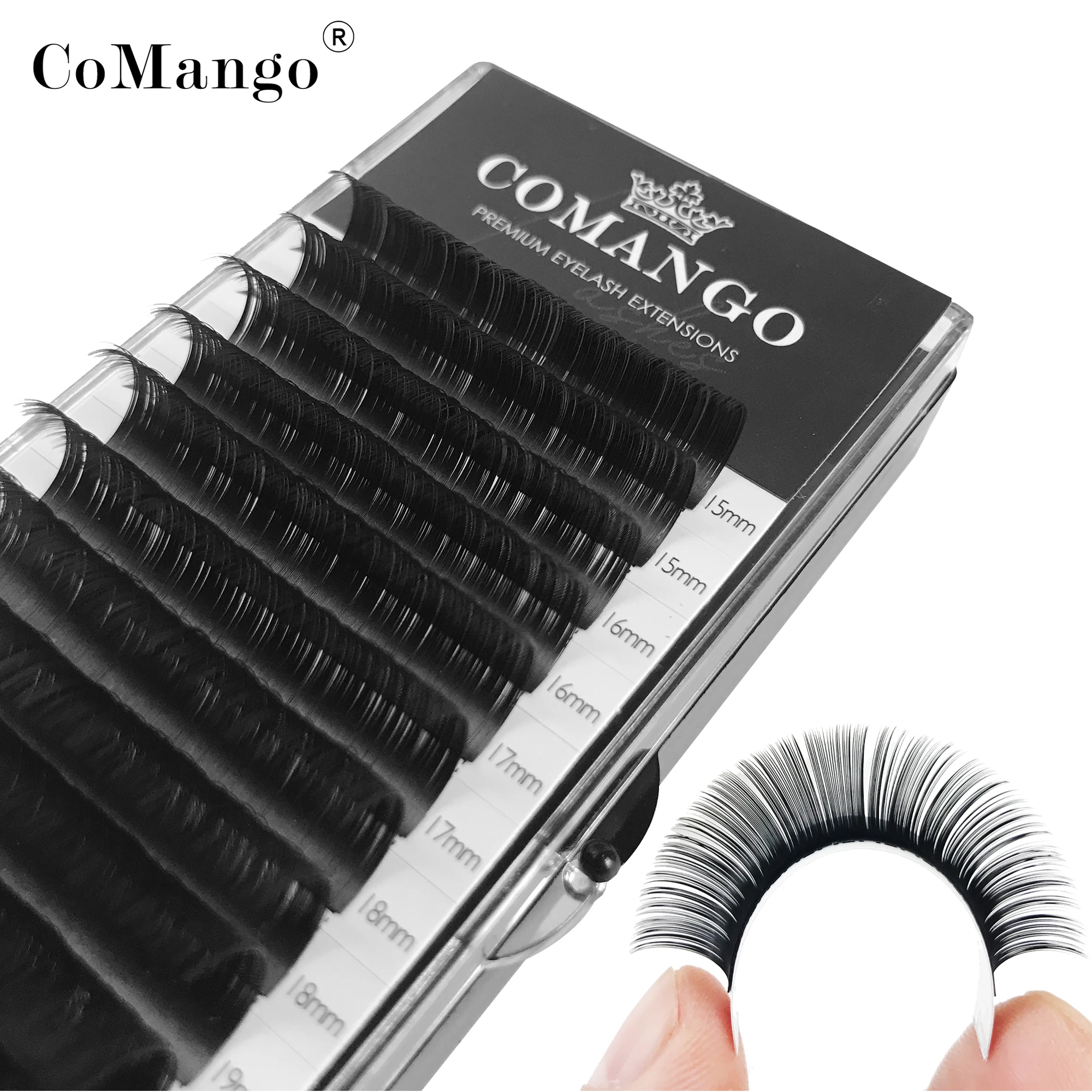 

CoMango Korea PBT 12Rows Individual Eyelash Extension Silk Lashes Russian Volume Classic Eyelash Extensions