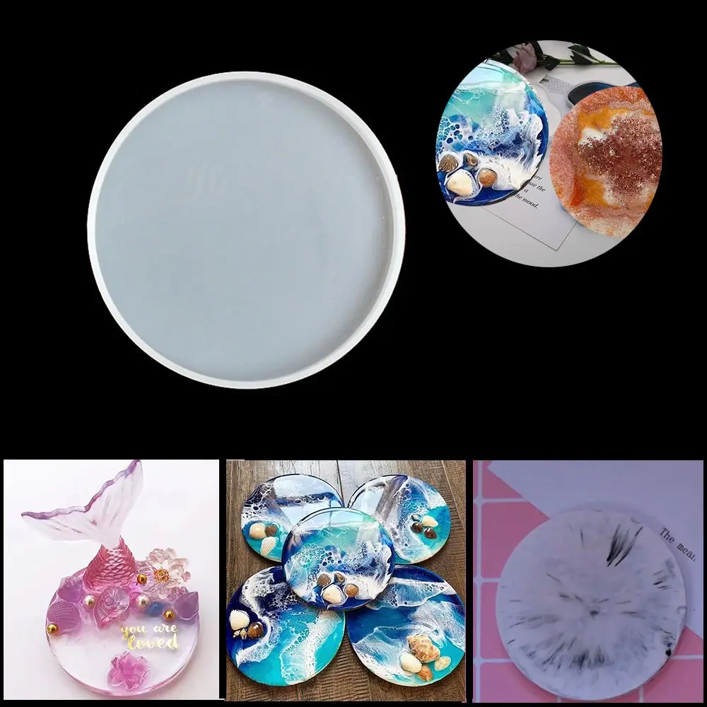 

Handmade Fluid Arts Cup Mad Pendant Agate Epoxy Resin Casting Molds Round Jewelry Making Mould Coaster Mold