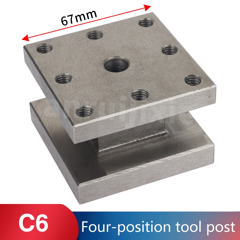 Enlarge Square Cutter Rest Tool Rest Square Metal Tool Holder For SIEG C6-411 M6 SC6 SM6 SOGI M3-550D
