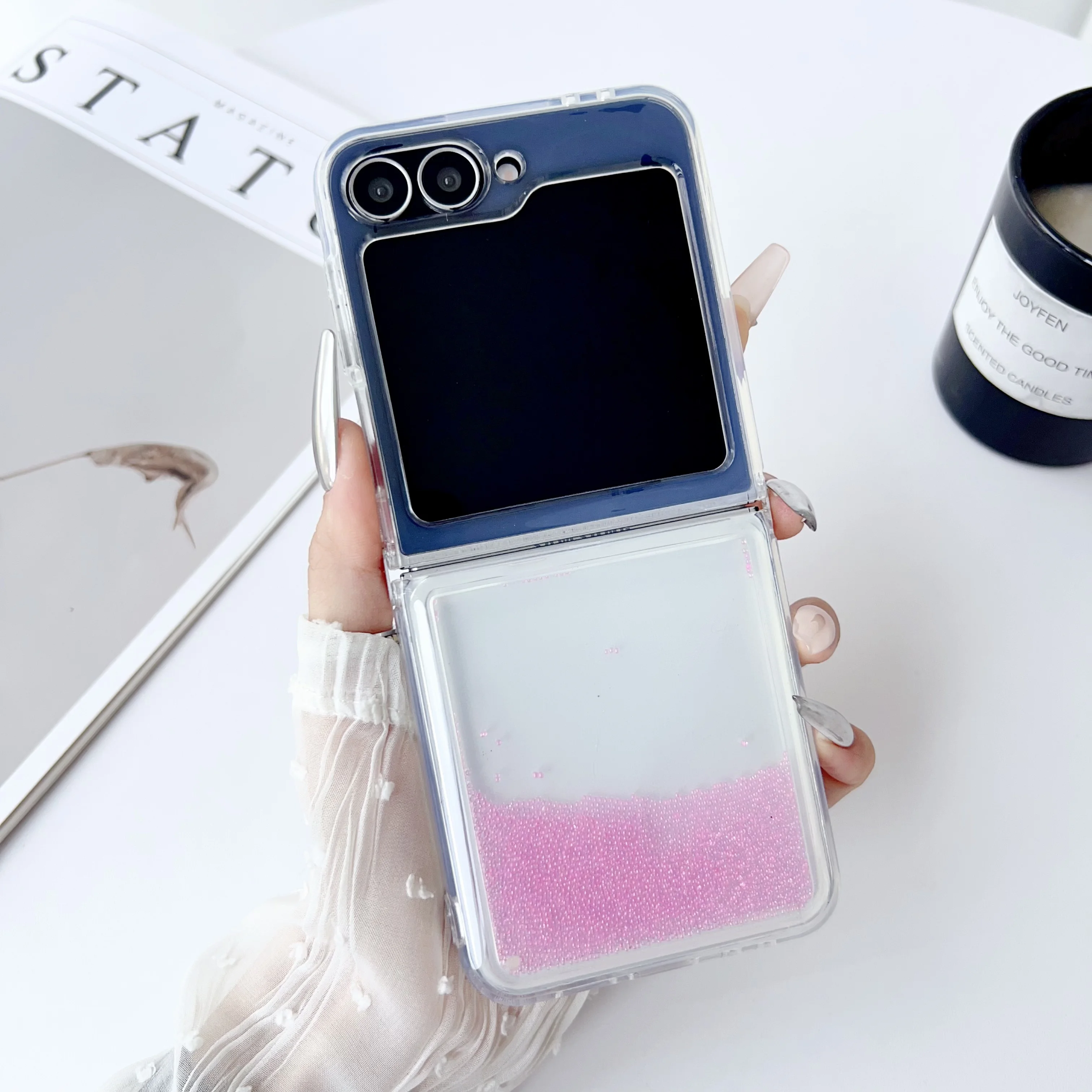 Чехол для телефона Glaxay Flip6 забавный чехол с бусинами Зыбучий песок прозрачный