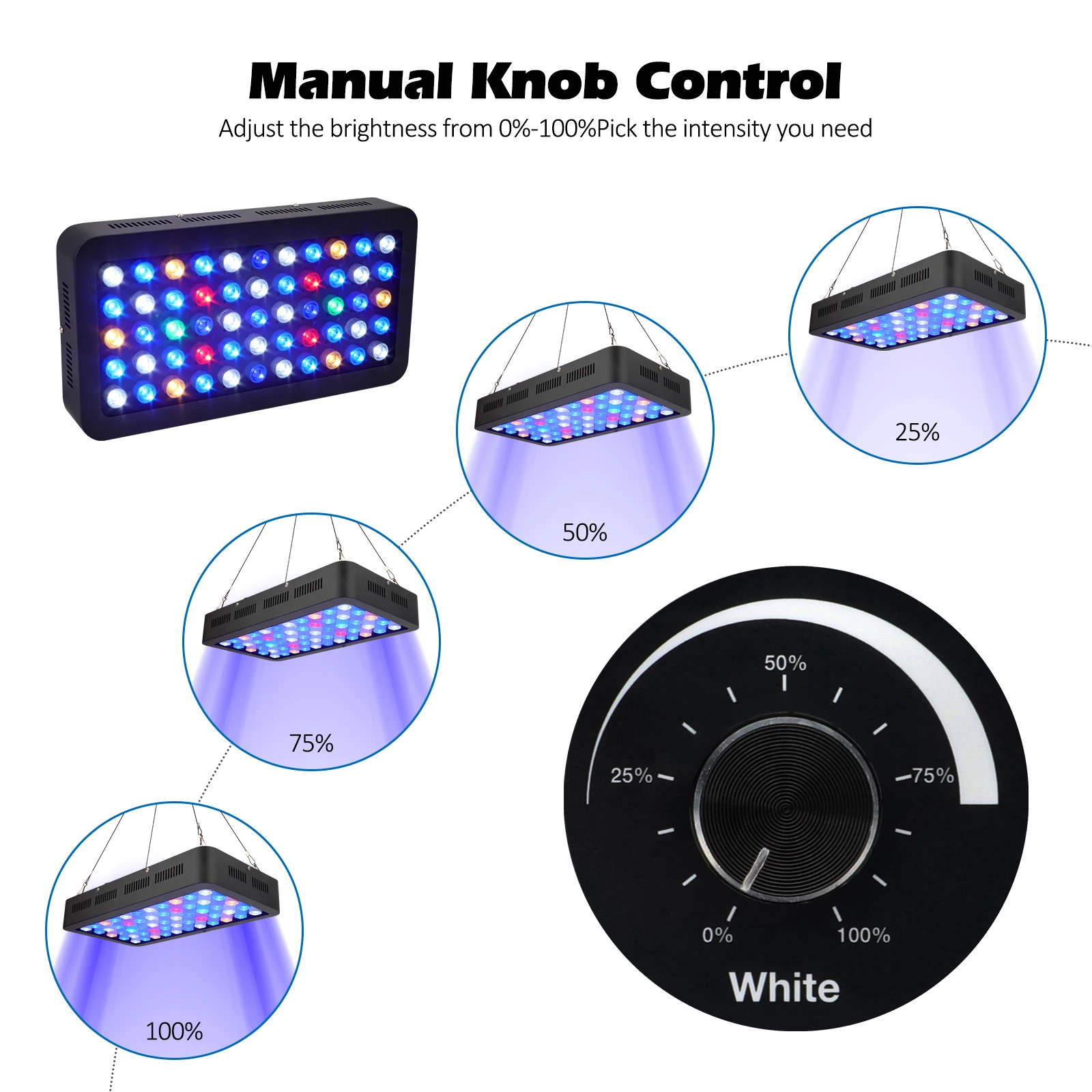 Белый светодиодный резервуар для рыб с УФ-рифом