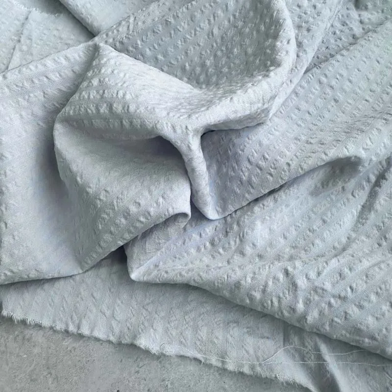 100% хлопок Seersucker светло-голубая вертикальная полоска тонкая мягкая ткань для лета