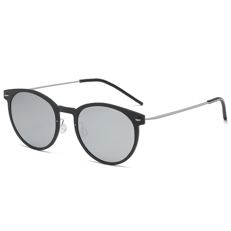 Женские и мужские титановые очки Linde 8310 модные круглые солнцезащитные без винтов