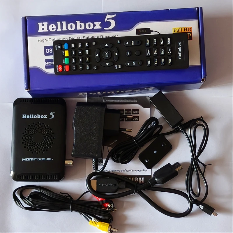 Hellobox 5 DVB-SS2 Приемник спутникового телевидения Поддержка модема 3G Cccam Newcam Mgcam Scam ТВ-приемник PVR MPEG4 OSD 1080P (art.: 3920ccdd163f4) - 3920ccdd163f4