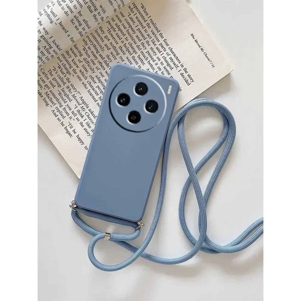 Soft Silicone Crossbody Lanyard Case For Vivo X200 Pro Mini Lens Protection TPU Shockproof Cover X100 Ultra X100S