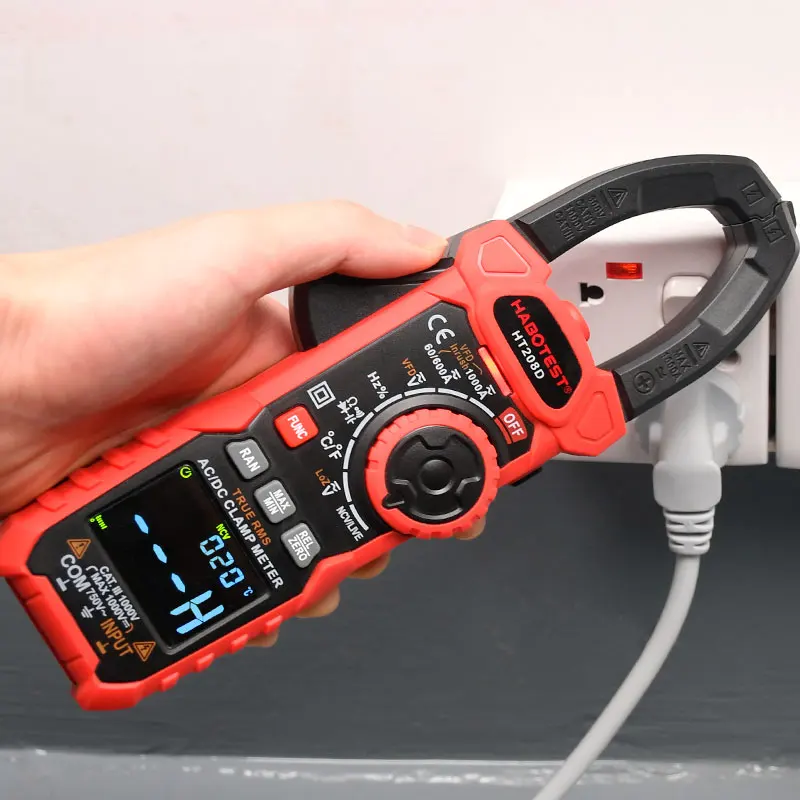 Фото HABOTEST HT208D VFD Цифра NCV Емкость Частота Inrush 1000A AC DC Amp Цифровые клещи Мультиметр AC/DC CE №4