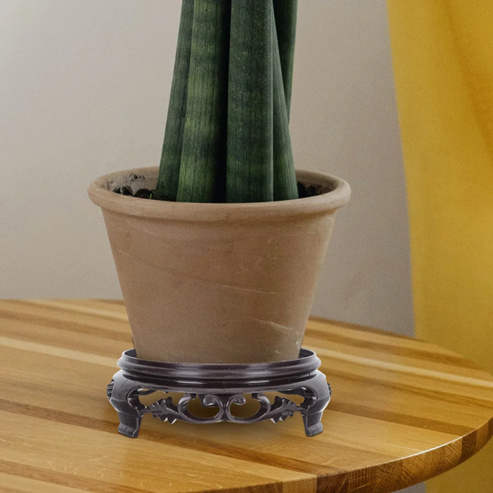 

4 Pcs Vase Plastic Plants Stand Round Potted Rack Display Shelf Holder Bonsai Riser Garden