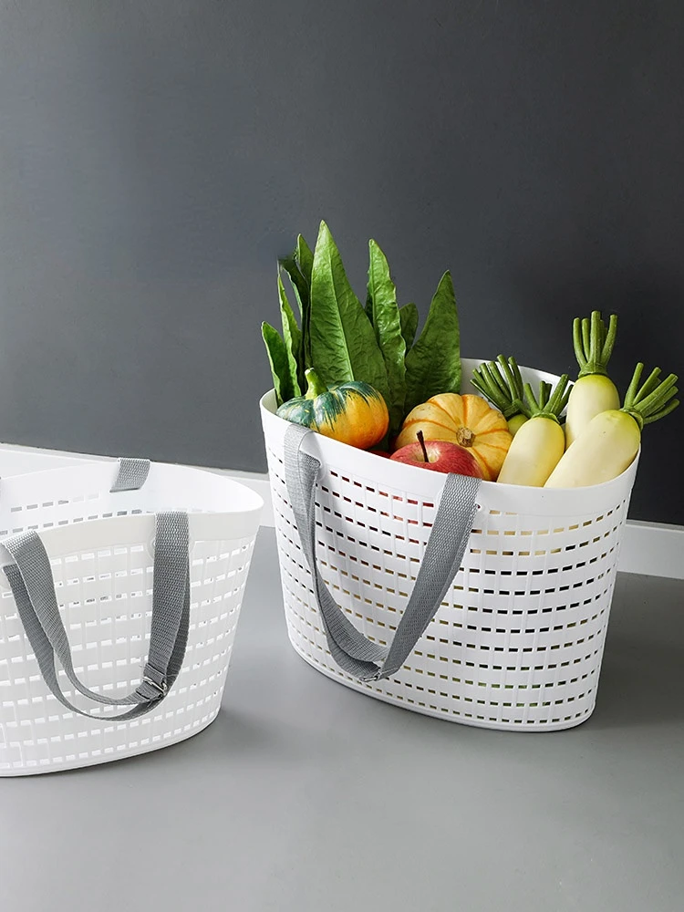 

Multifunctional Vegetables Basket Bath Basket Portable Small Bath Basket Bathroom Storage Basket Plastic Snack Storage Basket