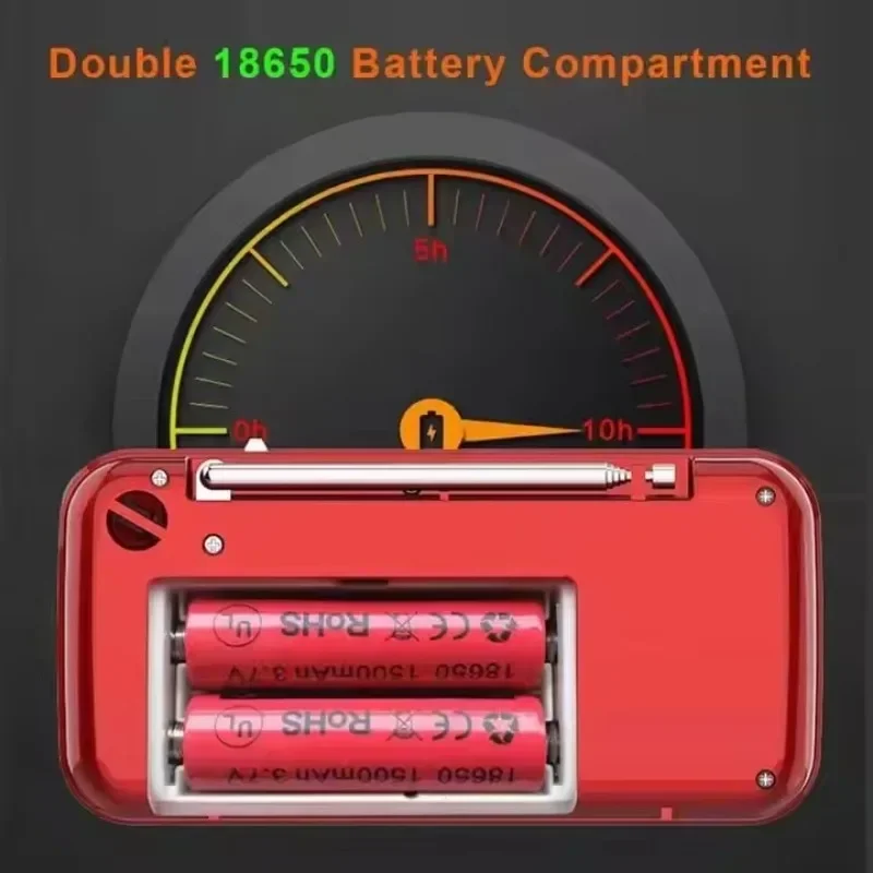 L-558 Двойная TF-карта с двумя батареями FM-радио USB AUX Светодиодный фонарик