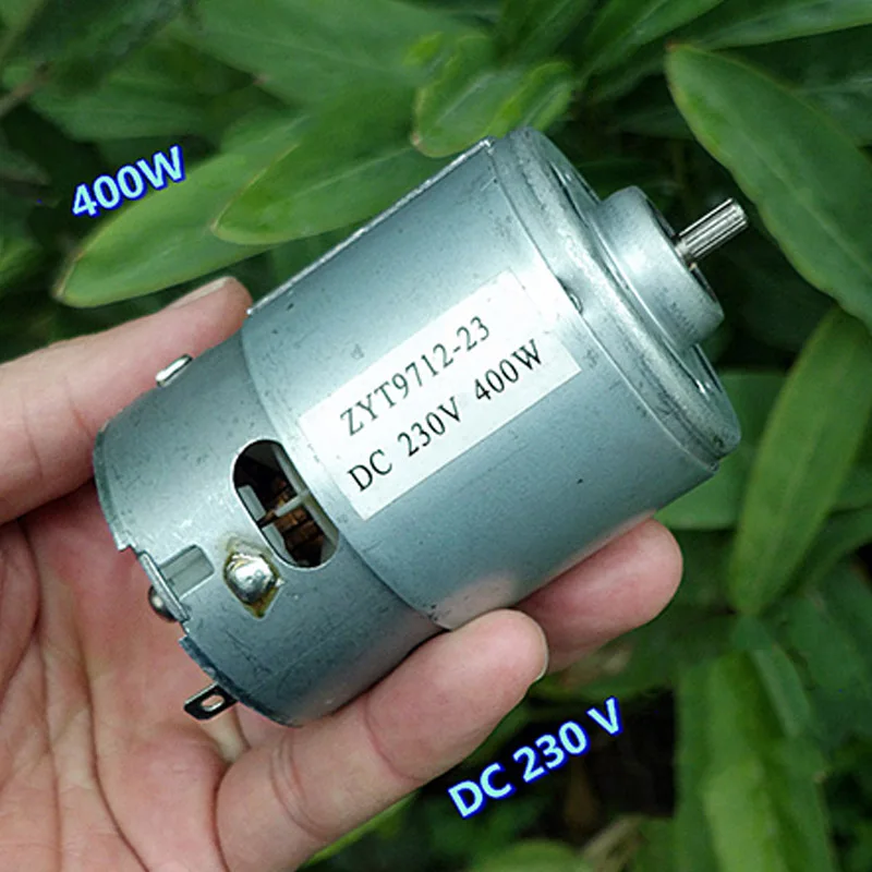 

High Power Motor with Cooling Fan DC220V 400W Miniature Spindle Motor High Speed High Torque 9712 DC Motor, Output Shaft 4.5mm