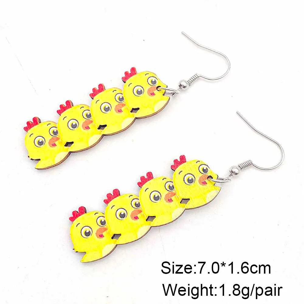 Новые Пасхальные деревянные висячие серьги в виде кролика для женщин красочные