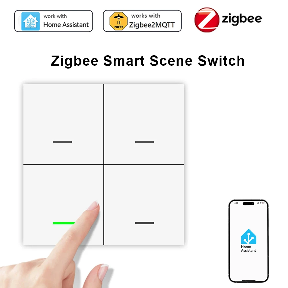 

RYRA Умный переключатель сцен Zigbee 4-х бандовый