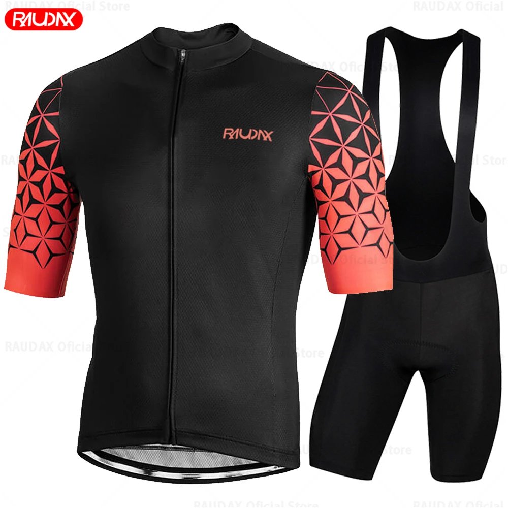 

2022 Summer Pro Raudax Cycling Jersey Set Mountain Bike Cycling Clothing Men Racing Sports Bicycle Clothes Cycling Set