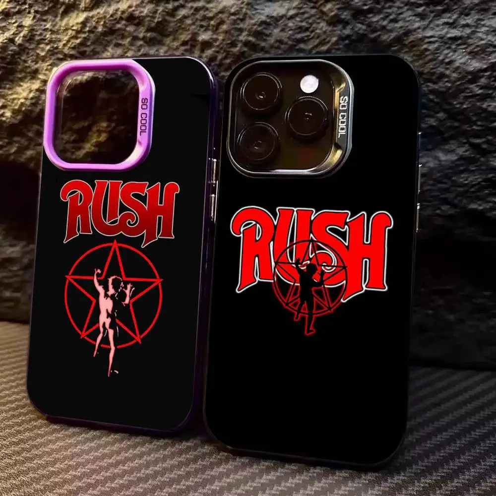 Фото Чехол для телефона Famous R-RUSH ROCK BAND для iPhone 16 15 14 13 12 11 17 Pro MAX Plus Pro, матовый, противоударный №1