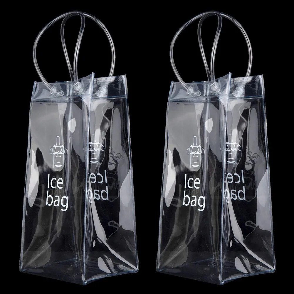 

Ice Wine Bags PVC Anti-leakage Ice Bag Transparent Refrigerated Champagne Red Wine Bottle Whisky Eco-friendly Portable Ice Bags
