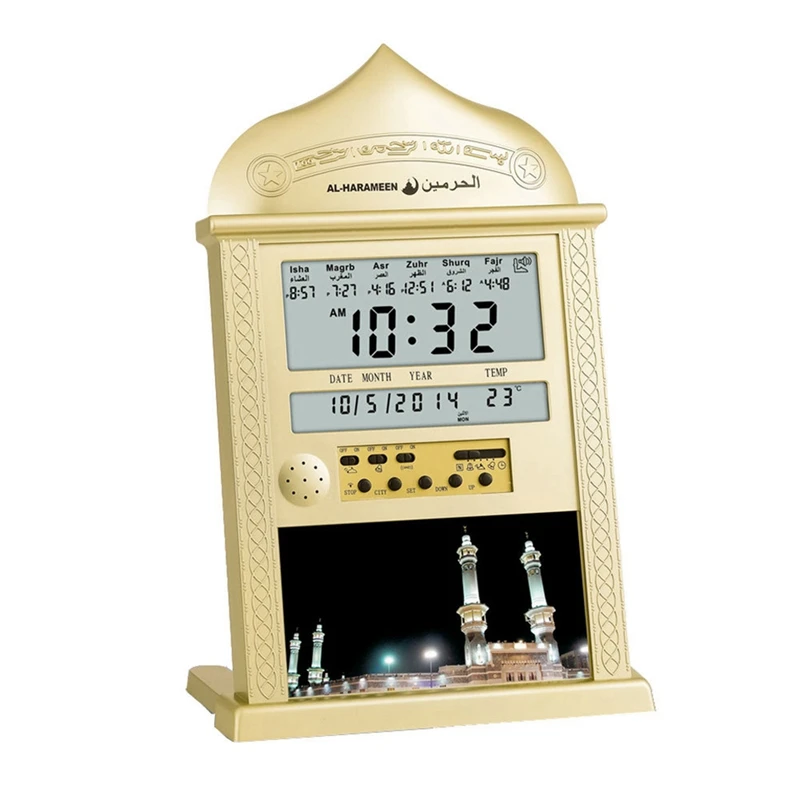 

JFBL Hot Azan Mosque Prayer Clock Islamic Mosque Azan Calendar Muslim Prayer Wall Clock Alarm Ramadan Home Decor