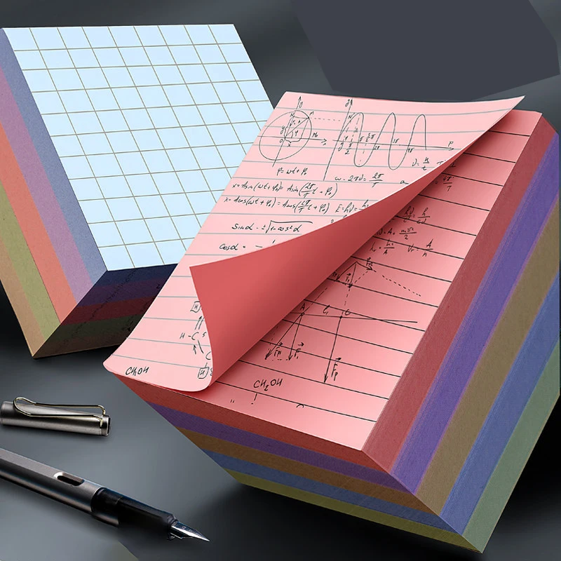 

400 Sheets Grid Sticky Notes Kawaii Morandi Self-Adhesive Memo Bookmark Marker Student School Office Supplies Stationery