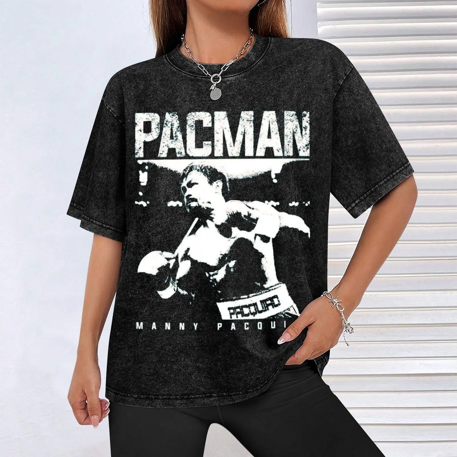 Футболка Pacman Pacquiao рубашка на заказ мешковатые рубашки простые черные футболки