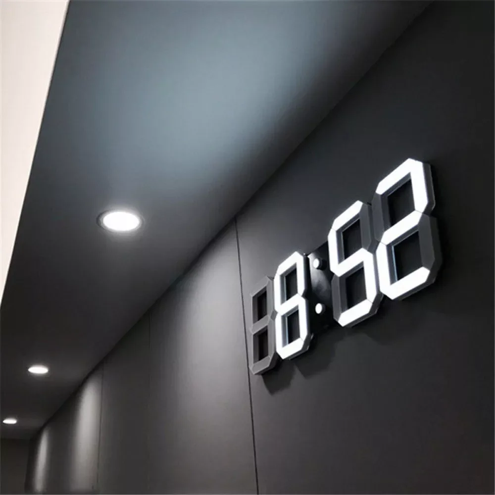 

Светодиодные цифровые настенные часы с 3 уровнями яркости, будильник, настенные часы, цифровые настенные часы, домашний декор, настенные час...