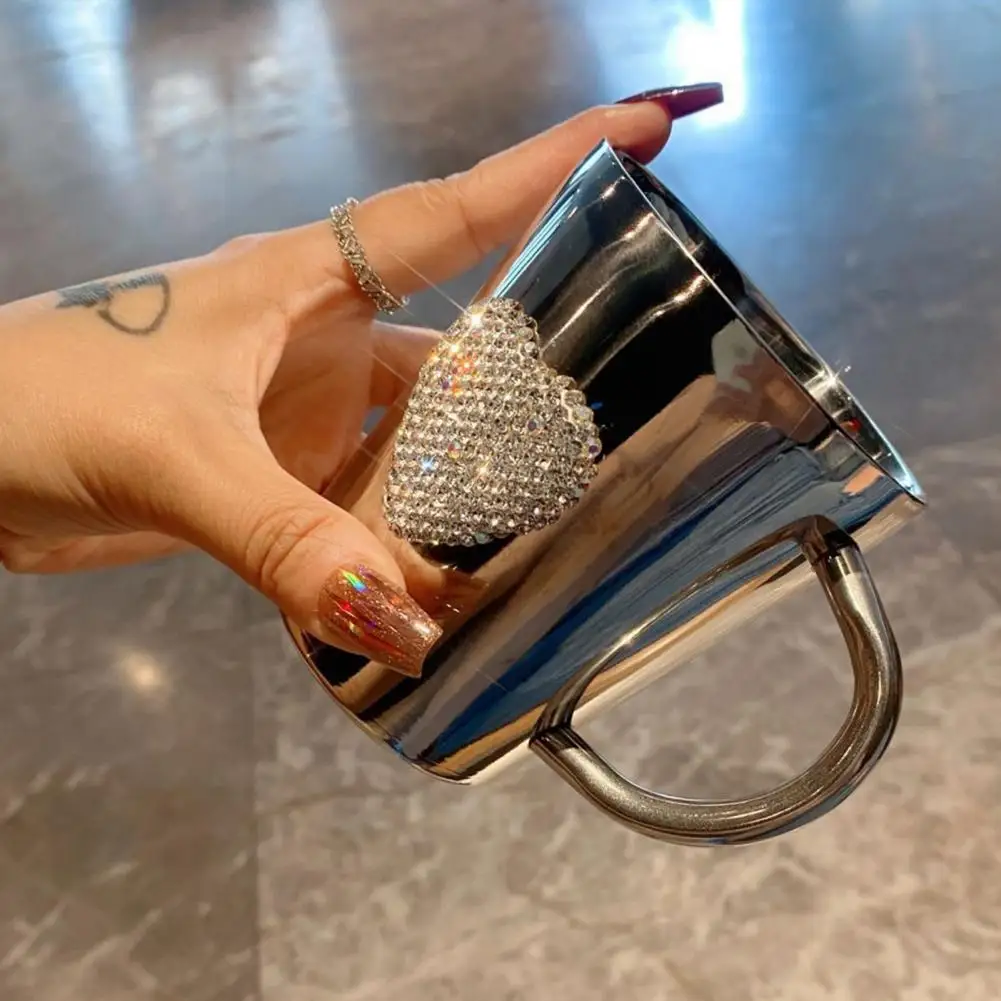 Чашка для чая из нержавеющей стали кофейная кружка в форме сердца элегантная