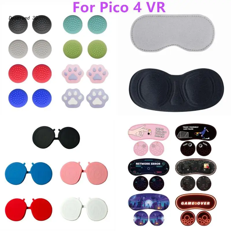 

Dustproof Lens Cover VR Glasses Protective Cover/Stickers Set/Thumb Stick Caps for Pico 4 VR Headset Glasses Anti Scratch Pad