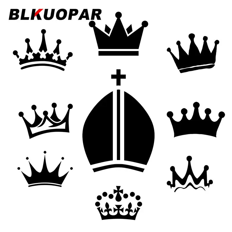 

Автомобильные наклейки BLKUOPAR для королевской короны, силуэты, водонепроницаемые наклейки на шлем, скейтборд, украшение