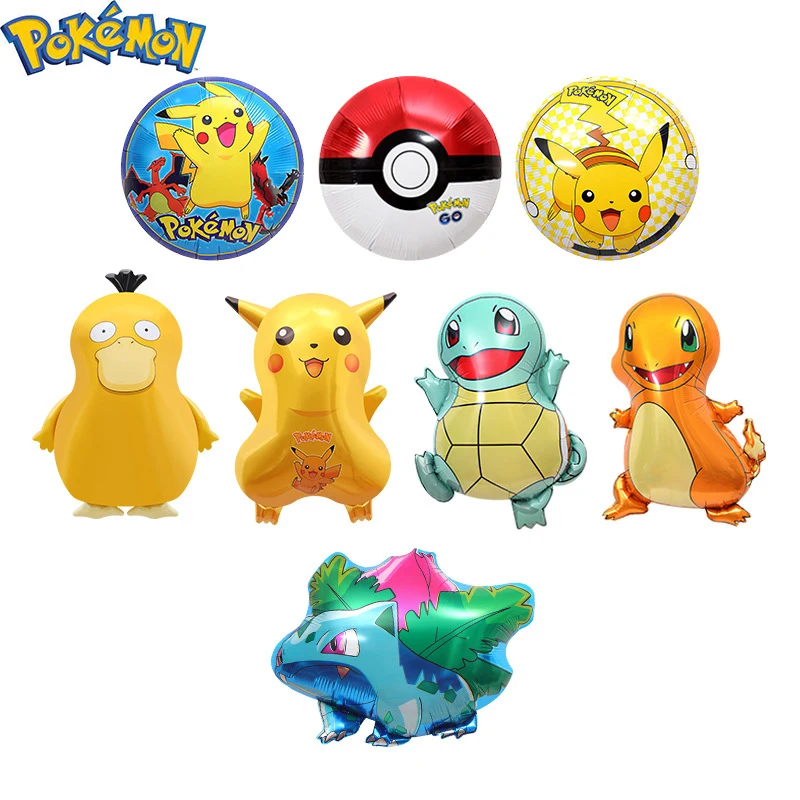 

7Pcs/ Set Pokemon Balloon Aluminum Film Pikachu Psyduck Charmander Anime Figures Toy Birthday Party Decoration Kids Gift