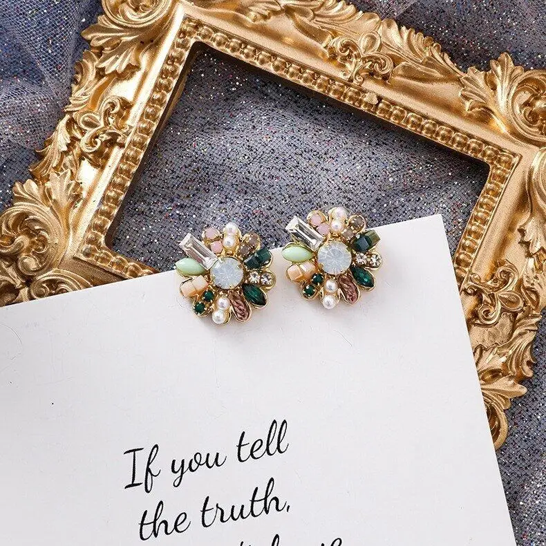 Женские серьги ручной работы XiaoboACC из серебра 925 пробы с жемчугом и кристаллами |