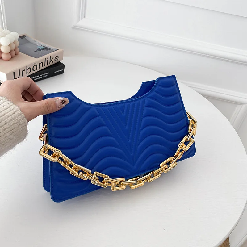 

Popular new trend fashion retro shoulder bag solid color chain small square bag