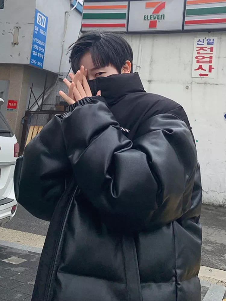 

2022New Padded Jacket Thickened Winter Coats Men 2022 New Hip Hop Warm Splicing Jacket Korean Trend Hip Hop Boys Cool Streetwear