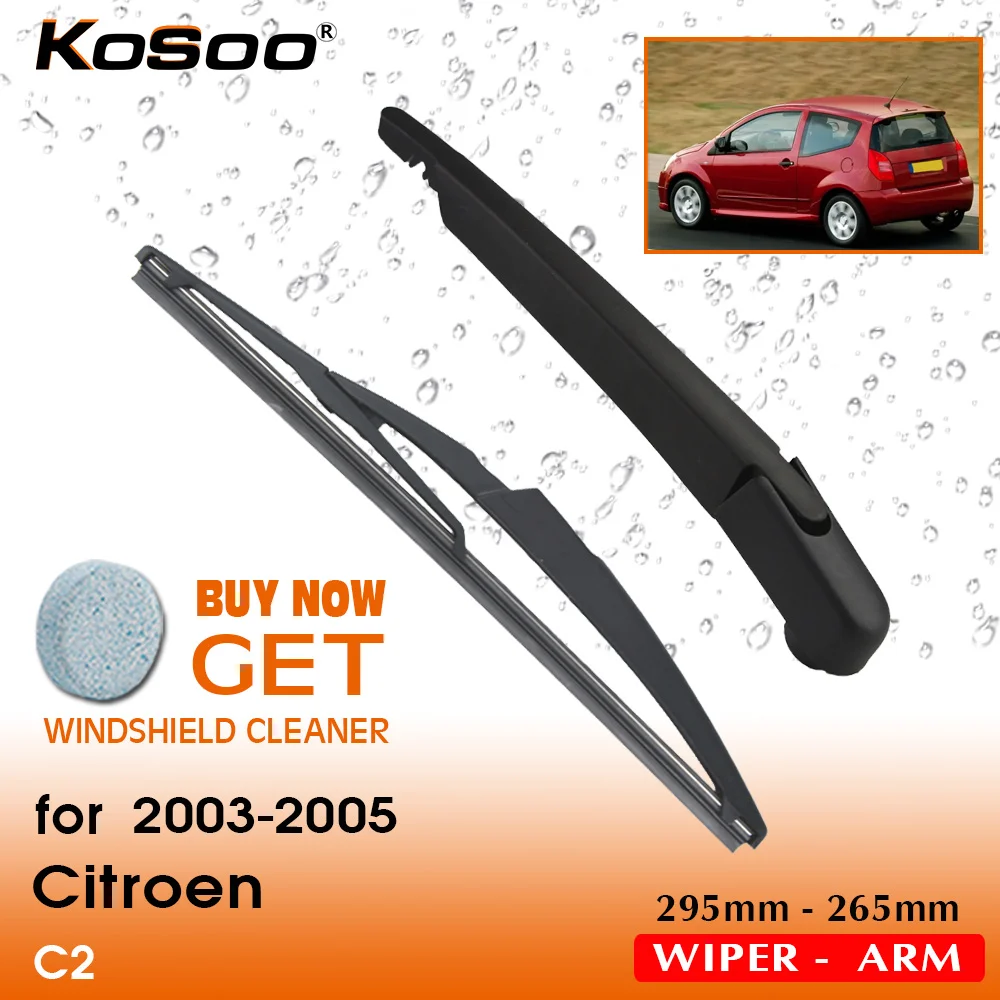 

KOSOO Auto Rear Car Wiper Blade For Citroen C2,295mm 2003-2005 Rear Window Windshield Wiper Blades Arm,Car Accessories Styling