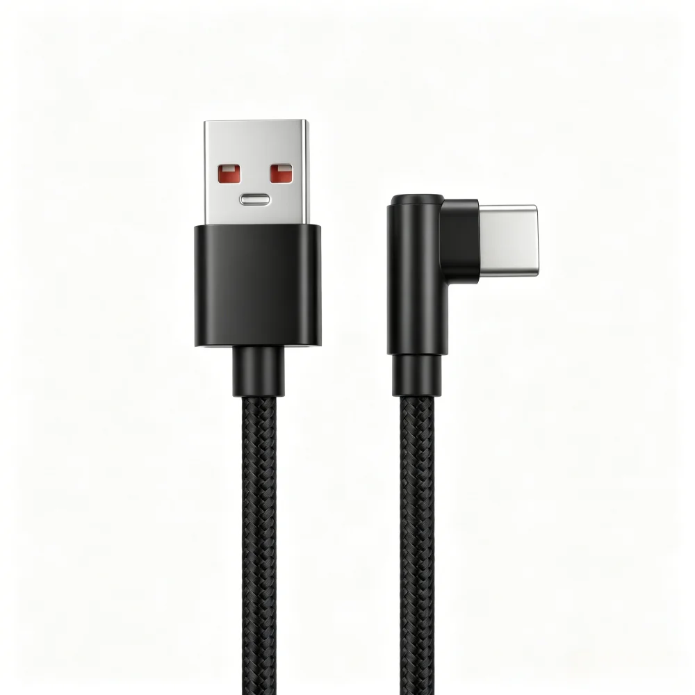 Кабель USB A - Type C с угловым разъемом 90 градусов, 0.25м0.5м1м2м, 4A, быстрая зарядка, PD, для iPhone, Samsung, Huawei, Xiaomi, Macbook (art.: 3920dacc424be) - 3920dacc424be