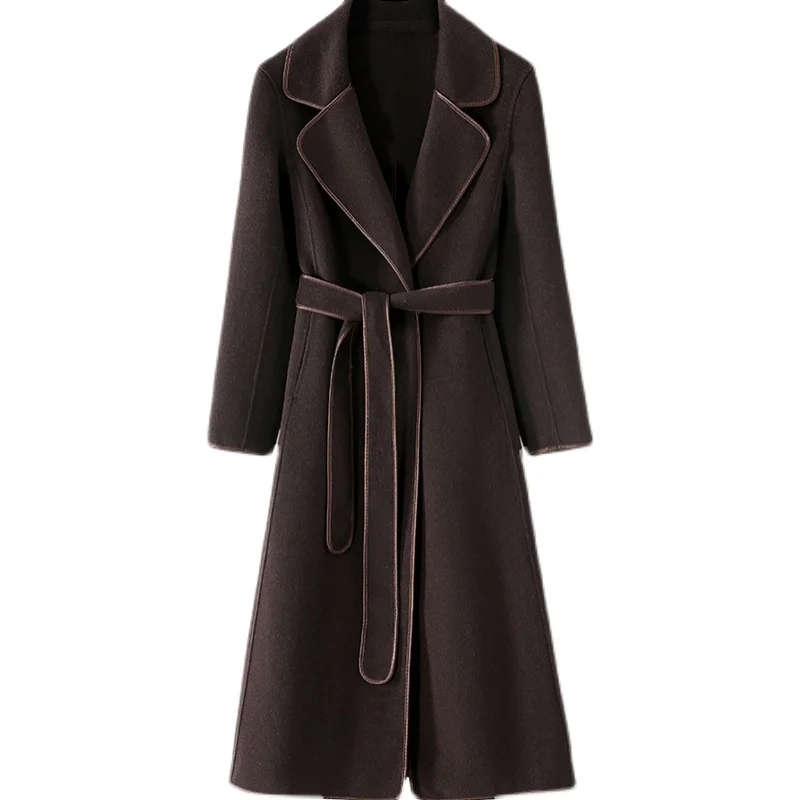 Двустороннее флисовое пальто женская длинная верхняя одежда новая осенне-зимняя